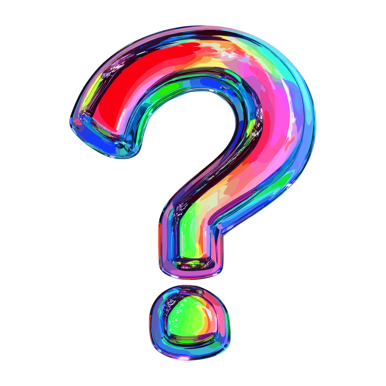 Colorful glossy question mark illustration